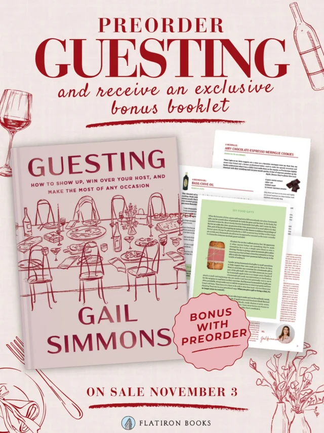 A little something extra for GUESTING preorders!Preorder Gail Simmons’ new book GUESTING, out November 3, and receive an exclusive bonus booklet featuring four delicious recipes, plus an excerpt from the book all about mastering DIY food gifts without the stress.Just upload a screenshot of your preorder receipt from any retailer, and the bonus booklet will be emailed straight to you!Head to the link in our bio to preorder and claim your bonus.