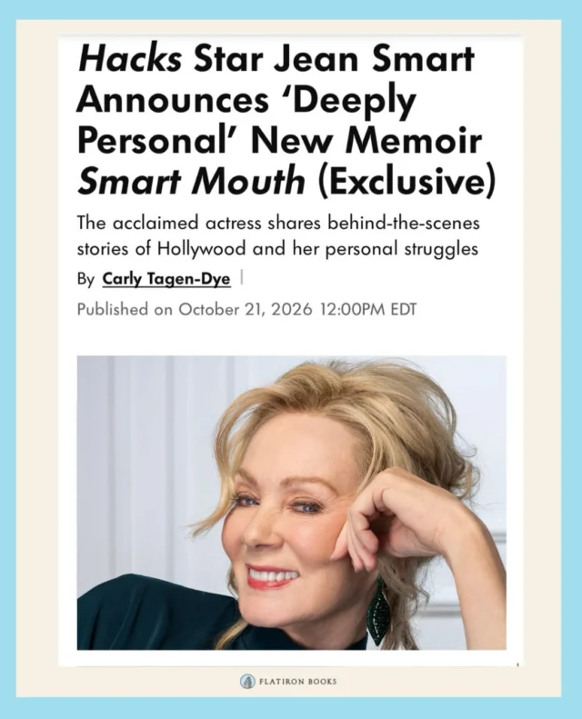 We’re thrilled to welcome the one and only Jean Smart to the Flatiron family! Introducing SMART MOUTH, a brand-new memoir from the Emmy Award-winning actress, coming September 28th, 2027! And with a title like that, you know she’s got some stories to tell. 😉Get the exclusive first look at @people Link in our stories!